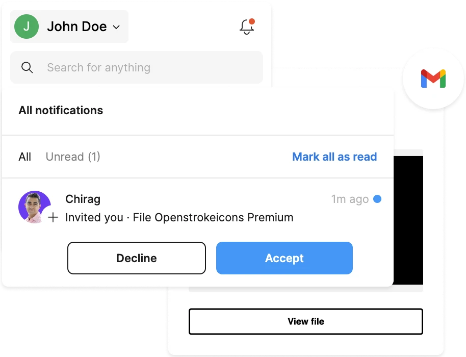 Figma invitation notification