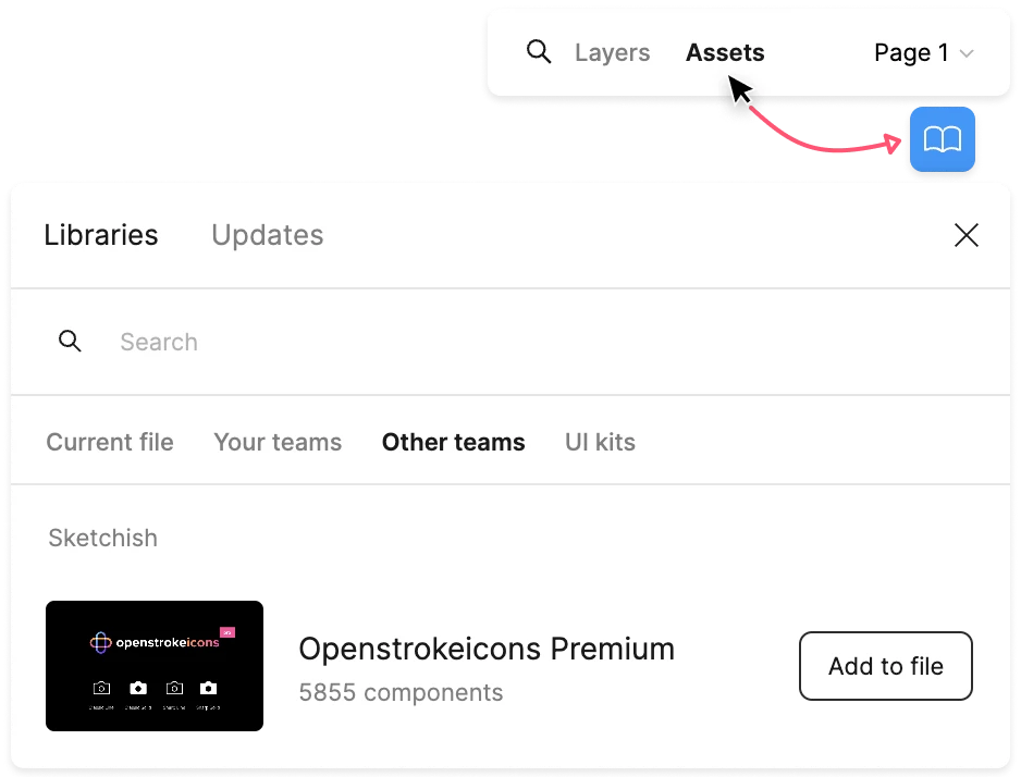 Add library in Figma